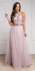 Main image of Dazzling Embroidered Two Piece Halter Prom Dress